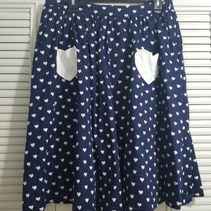 Vintage Style Heart Polka-Dot Skirt
